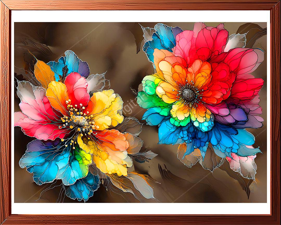 watercolor painting of 2 flowers